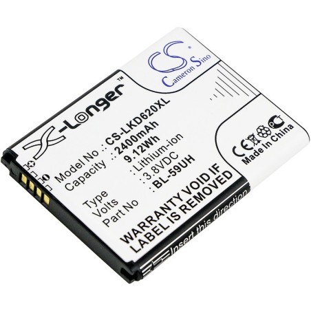 Batterie pour LG D315 (2400 mAh/9.12 Wh, 3.8 V)
