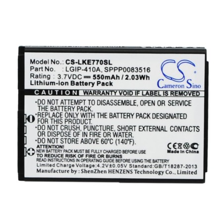 Batterie pour LG 278A (550 mAh/2.04 Wh, 3.7 V)