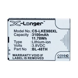 Batterie pour LG E940 (3100 mAh/11.78 Wh, 3.8 V)