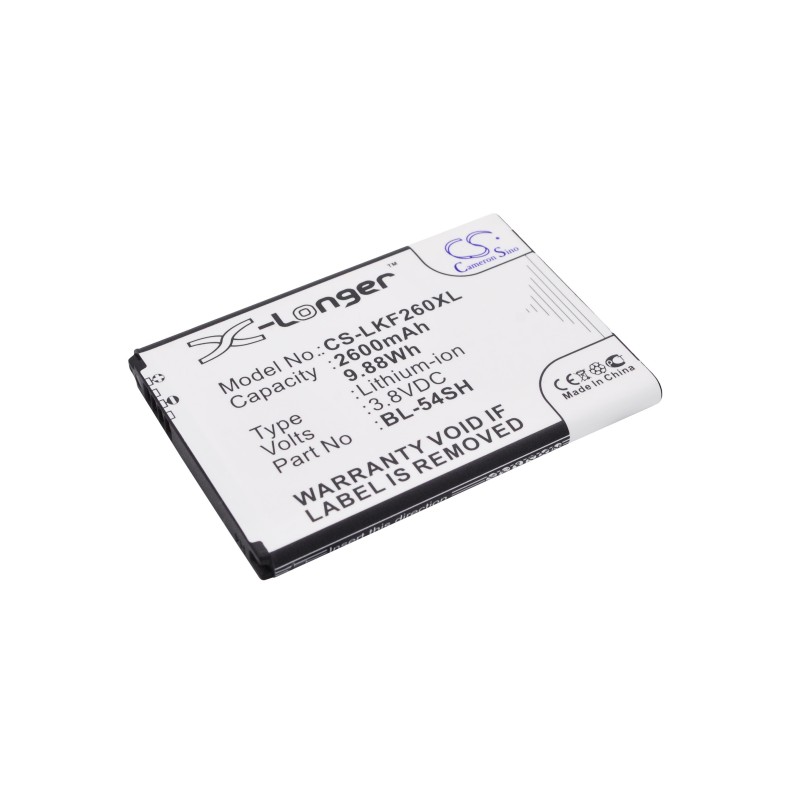 Batterie pour LG Bello 2 Dual (2600 mAh/9.88 Wh, 3.8 V)