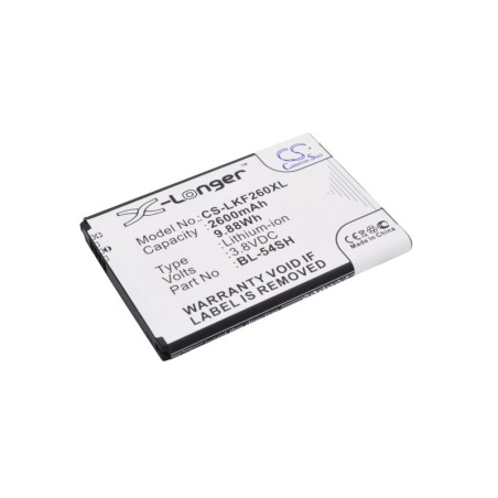 Batterie pour LG Bello 2 Dual (2600 mAh/9.88 Wh, 3.8 V)