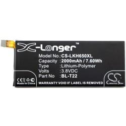 Batterie pour LG EAC63158201 (2000 mAh/7.6 Wh, 3.8 V)