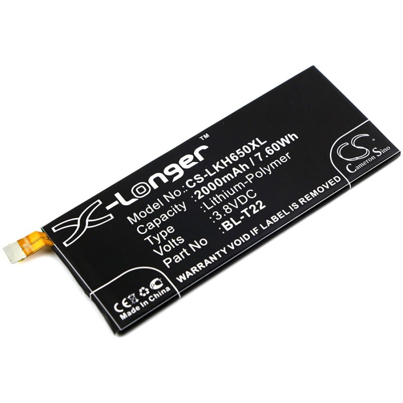 Batterie pour LG Zero (2000 mAh/7.6 Wh, 3.8 V)