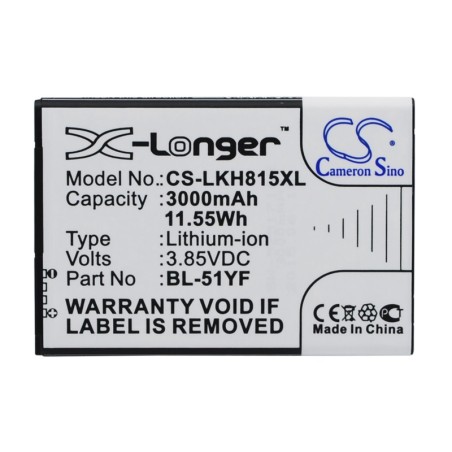 Batterie pour LG MS63 (3000 mAh/11.55 Wh, 3.85 V)