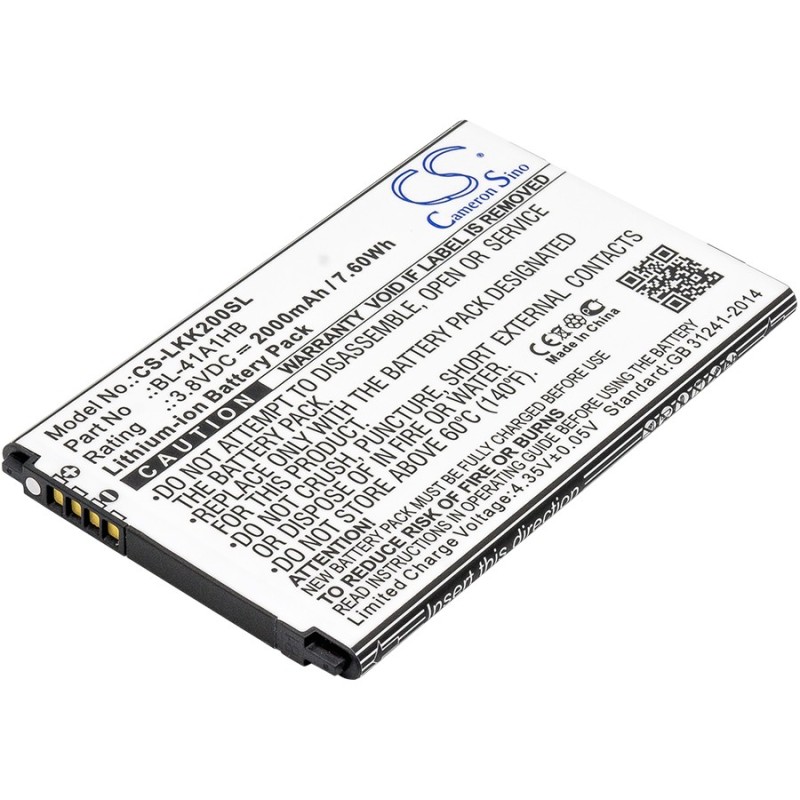 Batterie pour LG L53BG (2000 mAh/7.6 Wh, 3.8 V)