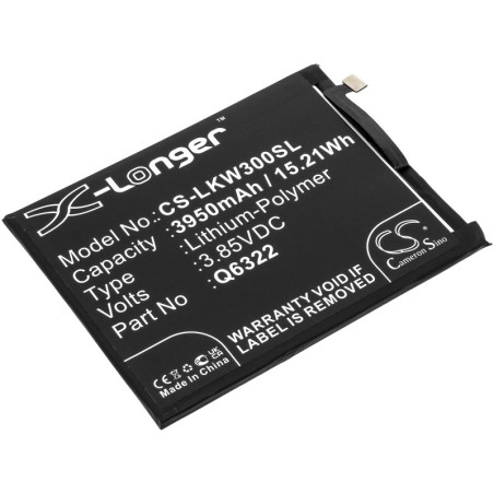 Batterie pour LG W30 (3950 mAh/15.21 Wh, 3.85 V)