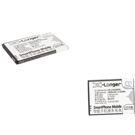 Batterie pour Lenovo A385E (1600 mAh/5.92 Wh, 3.7 V)