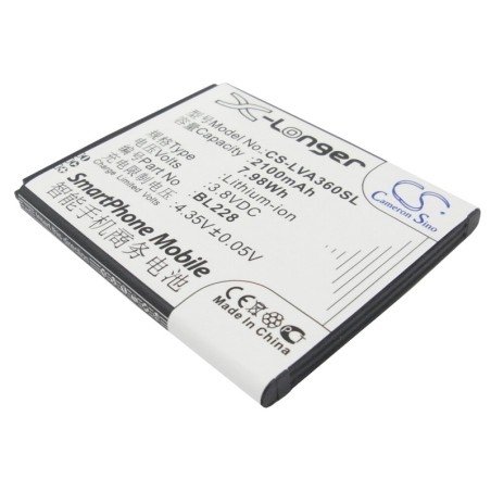 Batterie pour Lenovo BL228 (2100 mAh/7.98 Wh, 3.8 V)