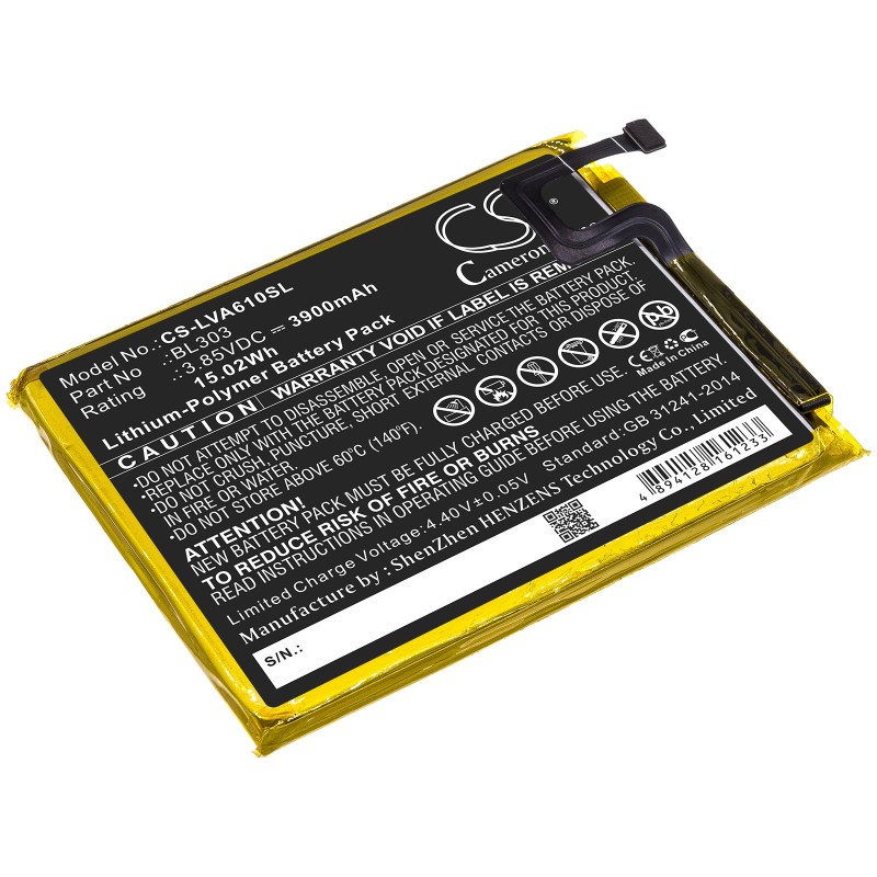 Batterie pour Lenovo A6 Note (3900 mAh/15.02 Wh, 3.85 V)