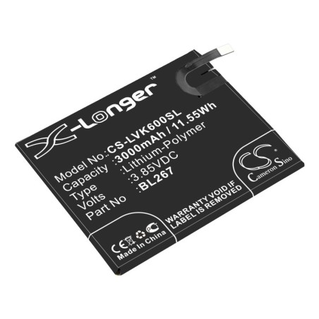 Batterie pour Lenovo BL267 (3000 mAh/11.55 Wh, 3.85 V)