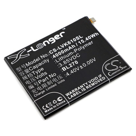Batterie pour Lenovo K6 NOTE (2016) (4000 mAh/15.4 Wh, 3.85 V)