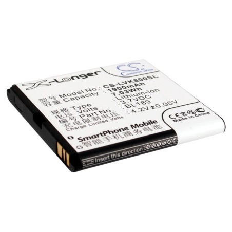 Batterie pour Lenovo K800 (1900 mAh/7.03 Wh, 3.7 V)