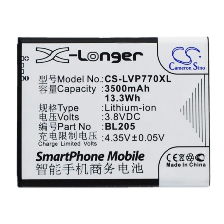 Batterie pour Lenovo BL205 (3500 mAh/13.3 Wh, 3.8 V)