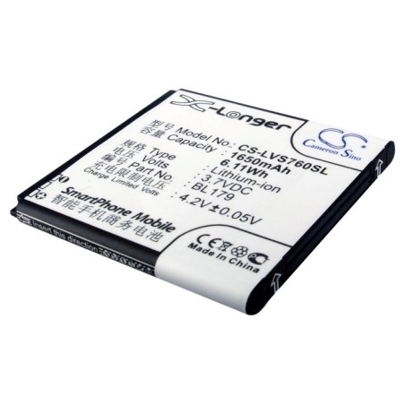 Batterie pour Lenovo K2 (1650 mAh/6.11 Wh, 3.7 V)