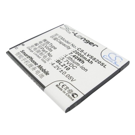 Batterie pour Lenovo A770E (2000 mAh/7.4 Wh, 3.7 V)