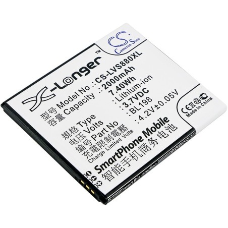 Batterie pour Lenovo BL198 (2000 mAh/7.4 Wh, 3.7 V)