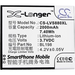 Batterie pour Lenovo K860 (2000 mAh/7.4 Wh, 3.7 V)