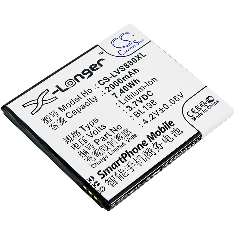 Batterie pour Lenovo A850 (2000 mAh/7.4 Wh, 3.7 V)