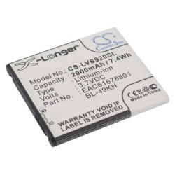 Batterie pour Verizon VS920 (2000 mAh/7.4 Wh, 3.7 V)