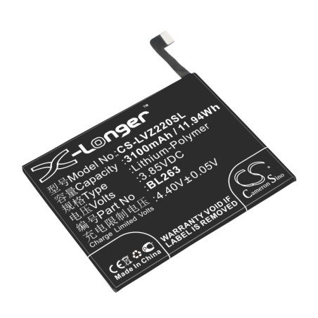 Batterie pour Lenovo BL263 (3100 mAh/11.94 Wh, 3.85 V)