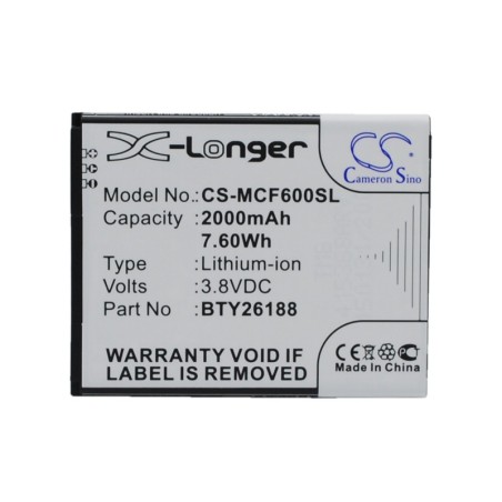 Batterie pour POSH B01-E500 (2000 mAh/7.6 Wh, 3.8 V)