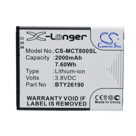 Batterie pour Mobistel BTY26190 (2000 mAh/7.6 Wh, 3.8 V)