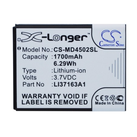 Batterie pour Medion Life E4502 (1700 mAh/6.29 Wh, 3.7 V)