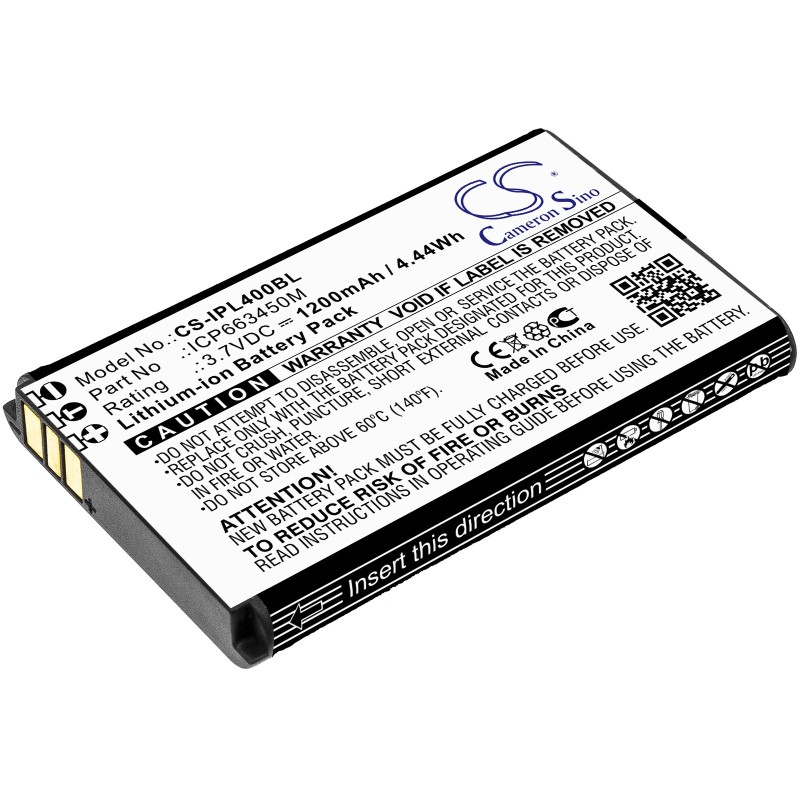 Batterie pour Infinite Peripherals Linea Pro 4 (1200 mAh/4.44 Wh, 3.7 V)