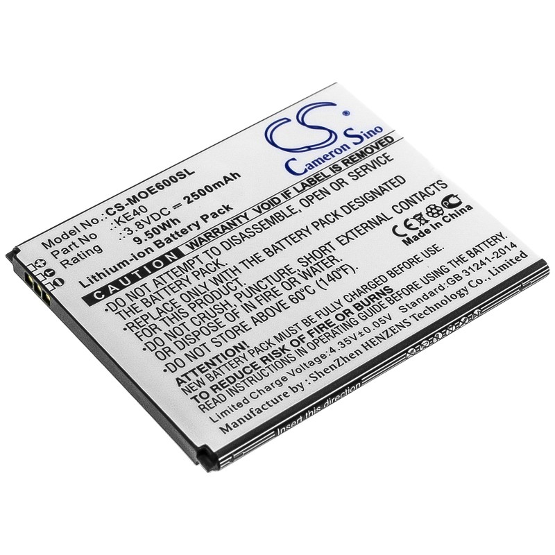 Batterie pour Motorola XT2005 (2500 mAh/9.5 Wh, 3.8 V)