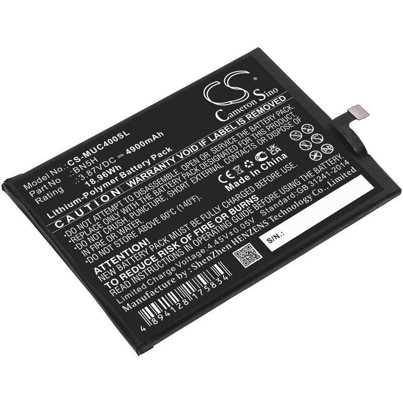 Batterie pour Redmi Note 11E (4900 mAh/18.96 Wh, 3.87 V)
