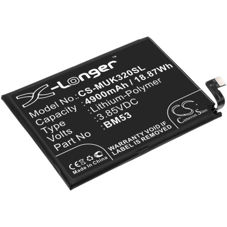 Batterie pour Redmi K30s (4900 mAh/18.87 Wh, 3.85 V)