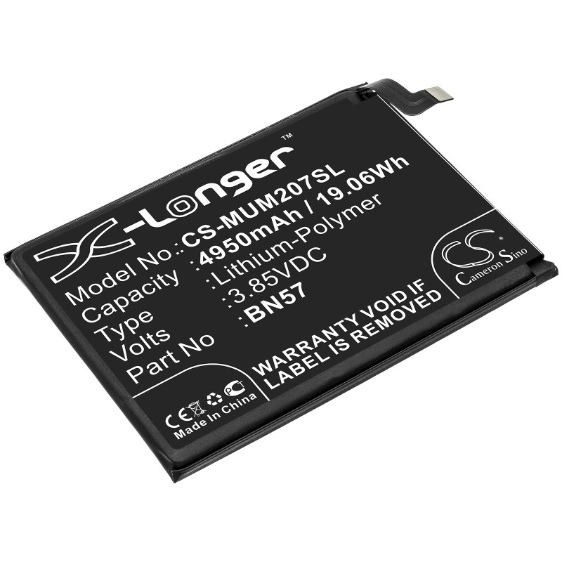 Batterie pour Poco X3 NFC (4950 mAh/19.06 Wh, 3.85 V)