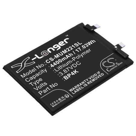 Batterie pour Xiaomi Note 12 Pro (4400 mAh/17.03 Wh, 3.87 V)