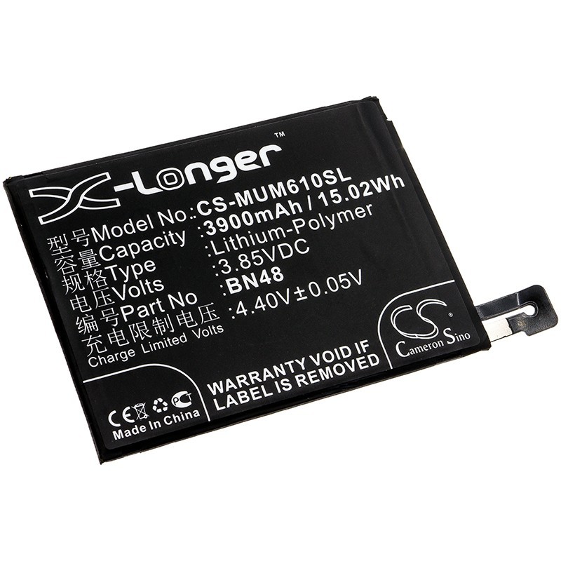 Batterie pour Xiaomi Note 6 Pro Global (3900 mAh/15.02 Wh, 3.85 V)