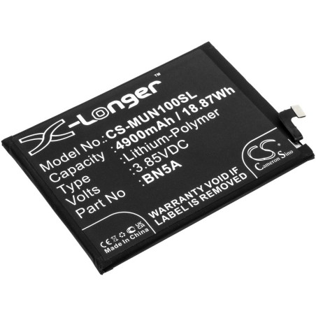 Batterie pour Redmi Note 10T (4900 mAh/18.87 Wh, 3.85 V)