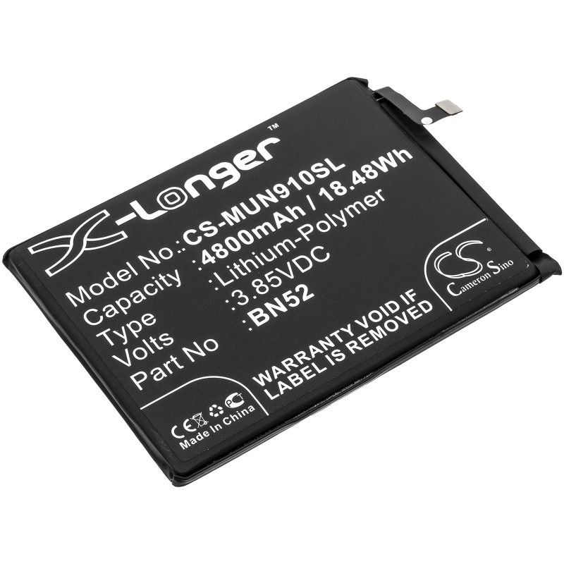 Batterie pour Redmi Note 9 Pro (4800 mAh/18.48 Wh, 3.85 V)