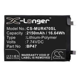 Batterie pour Redmi Note 11i Hypercharge 5G Standard Edition (2150 mAh/16.64 Wh, 7.74 V)
