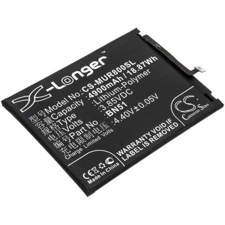 Batterie pour Redmi M1908C3IC (4900 mAh/18.87 Wh, 3.85 V)