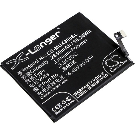 Batterie pour Xiaomi M1810E5E (2650 mAh/10.2 Wh, 3.85 V)