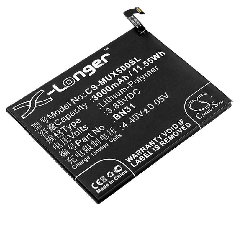 Batterie pour Redmi Note 5A (3000 mAh/11.55 Wh, 3.85 V)