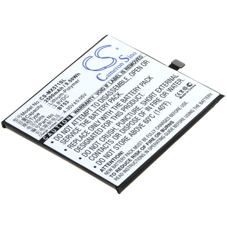 Batterie pour MeiZu M570M (2500 mAh/9.5 Wh, 3.8 V)