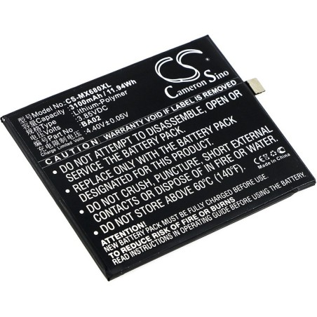 Batterie pour MeiZu BA02 (3100 mAh/11.94 Wh, 3.85 V)