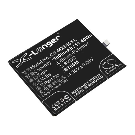 Batterie pour MeiZu BT65M (3000 mAh/11.4 Wh, 3.8 V)