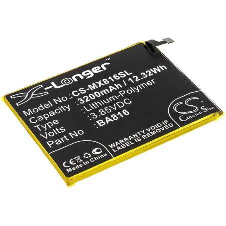 Batterie pour MeiZu V8 (3200 mAh/12.32 Wh, 3.85 V)