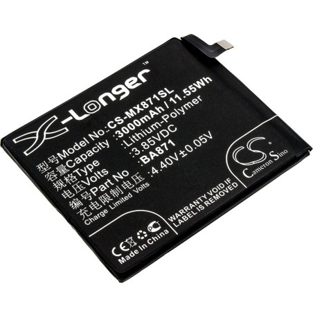 Batterie pour MeiZu 15 Lite (3000 mAh/11.55 Wh, 3.85 V)