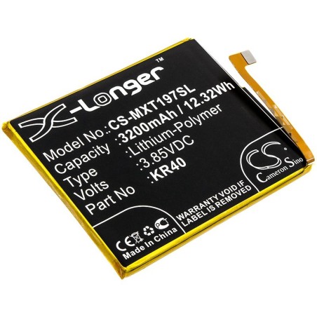 Batterie pour Motorola KR40 (3200 mAh/12.32 Wh, 3.85 V)