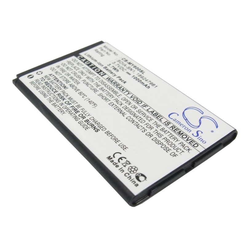 Batterie pour Sagem MY600v (1000 mAh/3.7 Wh, 3.7 V)