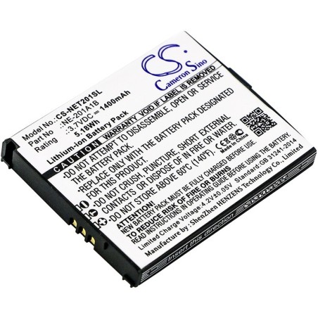 Batterie pour NEC NE-201A1A (1400 mAh/5.18 Wh, 3.7 V)
