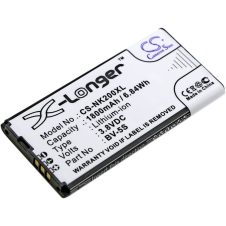 Batterie pour Nokia X2DS (1800 mAh/6.84 Wh, 3.8 V)