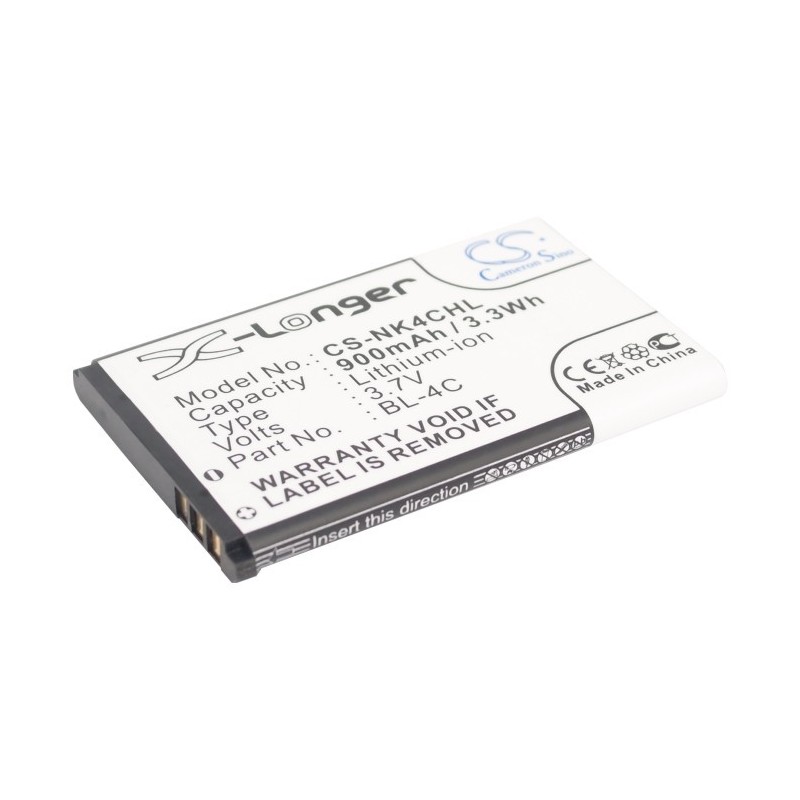 Batterie pour Nokia BL-4C (900 mAh/3.33 Wh, 3.7 V)